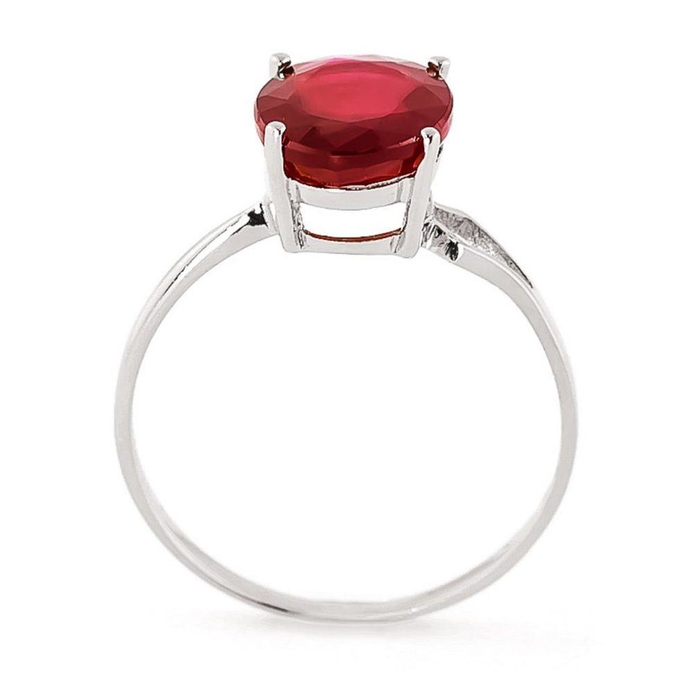 14K. SOLID GOLD RING WITH NATURAL OVAL RUBY - Picture 4 of 8
